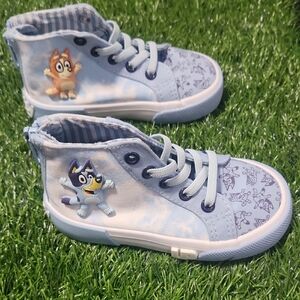 BLUEY Ground Up Light Blue High-Top Sneakers Size 8 NWOT